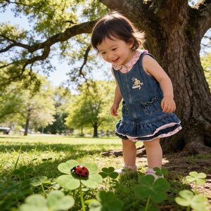 Y2K Vintage Winnie the Pooh Baby Denim Dress 5Y